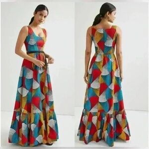 Sika x Anthropologie Geometric Chioma Rasta Bohemian Maxi Dress
